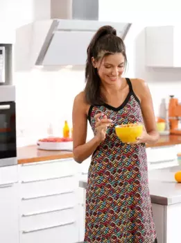 Ночная рубашка " Wschepur" "Ночная рубашка", цвет Schwarz-Mandarine-Bedruckt