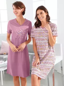 Ночная рубашка " Wschepur" "Ночные рубашки", цвет Flieder + Flieder-Bedruckt