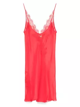 Ночная сорочка с кружевом Calais-Caudry Carine Gilson, красный