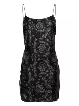 Ночная сорочка с принтом Barocco Versace, черный