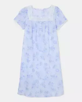 Ночная сорочка с пуговицами и вышивкой nfasis, синий