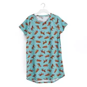Ночное платье с короткими рукавами из хлопковой смеси Outlet Vera Bradley, цвет bali tigers