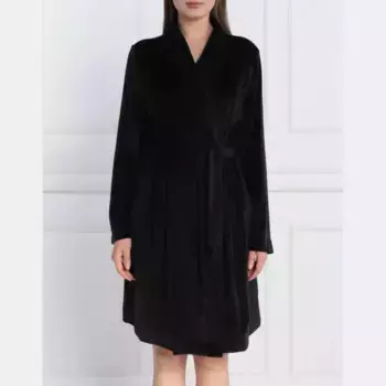 Ночной халат стандартного кроя Emporio Armani, черный