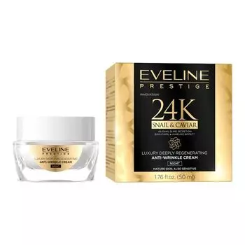 Ночной крем для лица Prestige 24k с улиткой и икрой Eveline, 50 мл