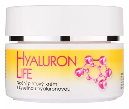 Ночной крем для лица с гиалуроновой кислотой Bione Cosmetics Hyaluron Life