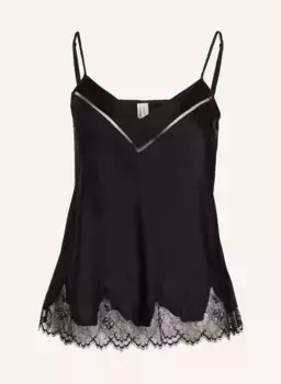 Nocturne шелковый топ для сна Simone Prle, черный