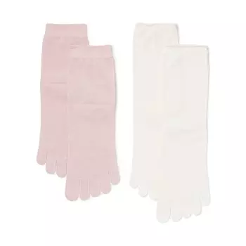 Ноги прямоугольные, многослойные, 2 пары носков с пятью пальцами (женские) MUJI, светло-розовый