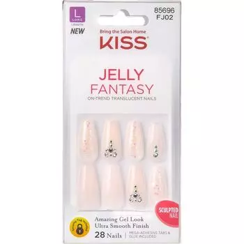 Ногти Jelly Fantasy - Желейный сок KISS, 28 шт.