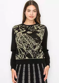 Noir & Gold Современный классический вязаный свитер Yal New York
