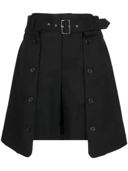Noir Kei Ninomiya belted wool shorts, черный