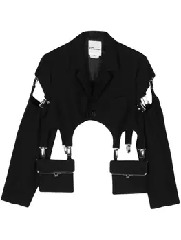 Noir Kei Ninomiya buckle-embellished cropped jacket, черный