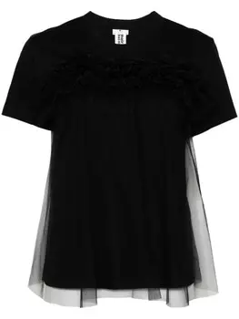 Noir Kei Ninomiya футболка с оборками, черный