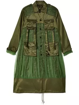 Noir Kei Ninomiya пальто свободного покроя с пряжками, зеленый