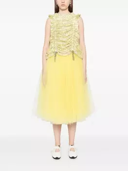 Noir Kei Ninomiya сетчатый топ с цветочным принтом, желтый