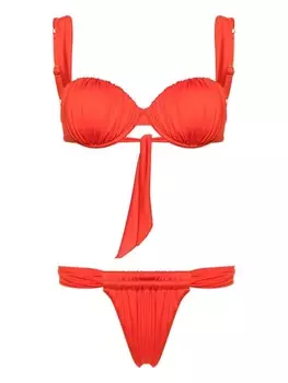 Noire Swimwear бикини-балконет со сборками, оранжевый