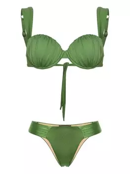 Noire Swimwear бикини-балконет со сборками, зеленый