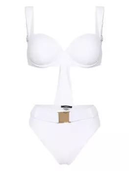 Noire Swimwear бикини Nikki с тиснением под змеиную кожу, белый