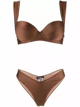 Noire Swimwear бикини с лифом-балконет, коричневый