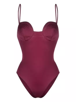 Noire Swimwear купальник с декоративной строчкой, розовый