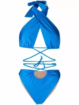 Noire Swimwear купальник с вырезом халтер, синий