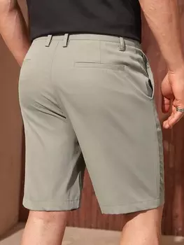 Nomadique Мужские голографические однотонные рабочие шорты-бермуды с наклонными карманами Manfinity, светло-серый