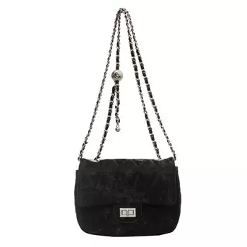 NOMK НОМК Женская сумка через плечо, Решетка черного треугольника