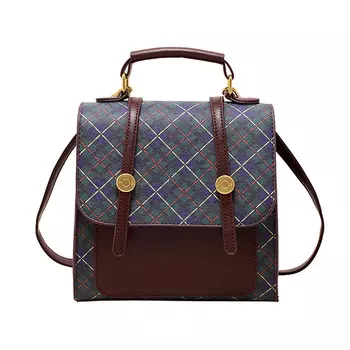 NOMK НОМК Женский рюкзак, Красный клетчатый