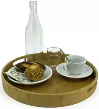 NOOR LIVING поднос, (1 шт.), с ручками 30х30 см, цвет natur