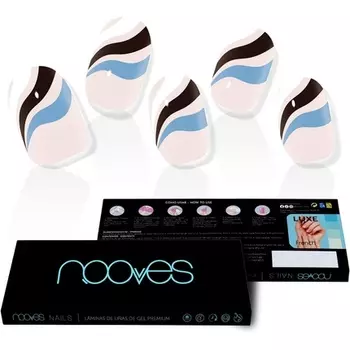 NOOVES NAILS Премиум предварительно отвержденная гелевая фольга для ногтей Flowing Stream Art Design Полузатвердевшие гелевые полоски для ногтей Полуперманентные гелевые наклейки