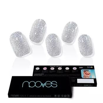 NOOVES NAILS Премиум-затвердевшая гелевая фольга для ногтей Dazzling Diva, полуотвержденные гелевые полоски для ногтей с эффектом металлик, полуперманентные гелевые наклейки