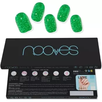 NOOVES NAILS Премиум-затвердевшая гелевая фольга для ногтей Нефритовые блестящие зеленые полузатвердевшие гелевые полоски для ногтей Полуперманентные гелевые наклейки