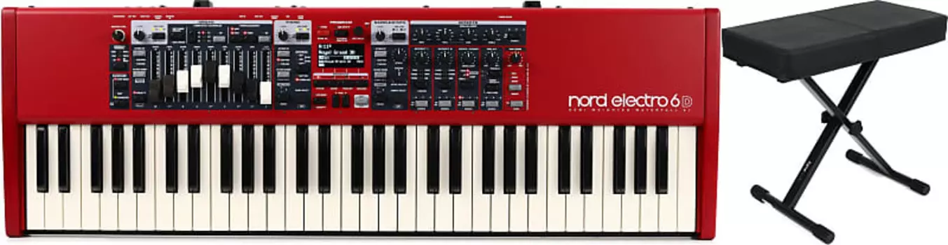 Nord Electro 6D 61 61-клавишная клавиатура в комплекте с Gator Frameworks GFW-KEY-BNCH-1 Standard Black Keyboard Bench Nord + Gator Frameworks AMS-NELECTRO6D-61=1 GFW-KEY-BNCH-1=1