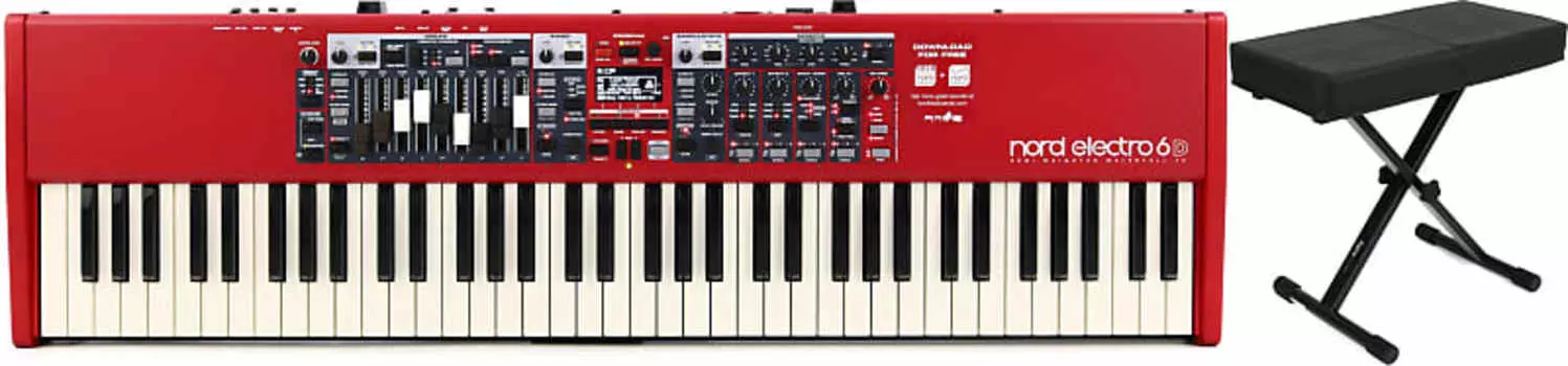 Nord Electro 6D 73 73-клавишная клавиатура в комплекте с Gator Frameworks GFW-KEY-BNCH-1 Standard Black Keyboard Bench Nord + Gator Frameworks AMS-NELECTRO6D-73=1 GFW-KEY-BNCH-1=1