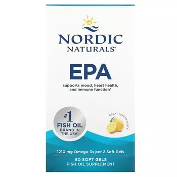 Nordic Naturals EPA Lemon 60 мягких гелей