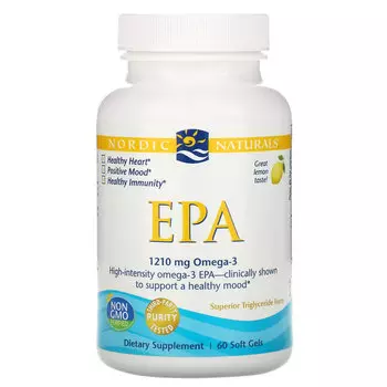 Nordic Naturals, ЭПК, лимон, 605 мг, 60 мягких таблеток