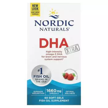 Nordic Naturals Экстра ДГК клубника 1000 мг 60 мягких таблеток