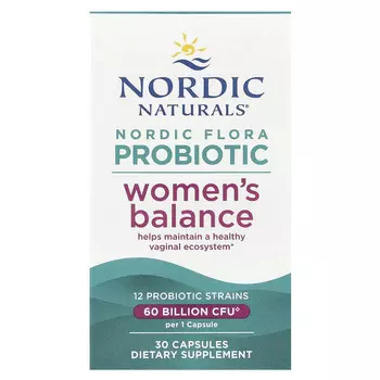 Nordic Naturals, Nordic Flora Probiotic, баланс для женщин, 30 капсул