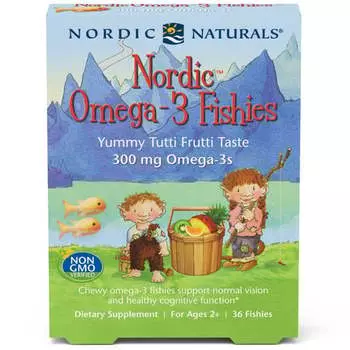 Nordic Naturals, Nordic Omega 3 Fishies 36 желе с фруктовым вкусом
