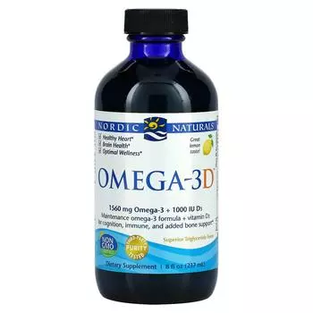 Nordic Naturals Omega-3D лимон 8 ж. унц. (237 мл)