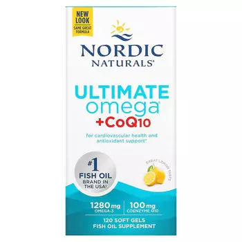 Nordic Naturals, Ultimate Omega + CoQ10, 640 мг, 120 капсул