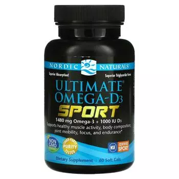 Nordic Naturals Ultimate Omega-D3 Sport 1000 мг 60 мягких капсул