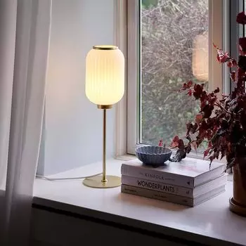 Nordlux Milford стеклянная настольная лампа латунь, белый