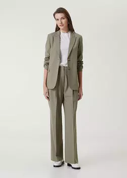 Норковые шерстяные брюки со складками Beymen