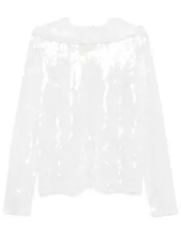Norma Kamali худи с пайетками, белый