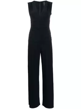 Norma Kamali комбинезон прямого кроя с драпировкой, синий