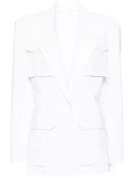 Norma Kamali однобортный блейзер, белый