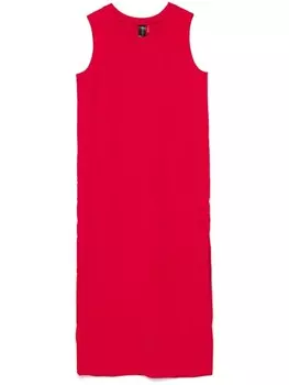 Norma Kamali платье без рукавов с разрезом, красный