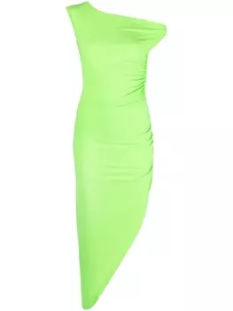 Norma Kamali платье миди асимметричного кроя, зеленый