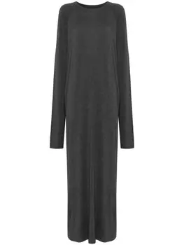 Norma Kamali платье с рукавами реглан и разрезом, серый
