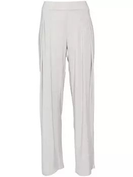 Norma Kamali плиссированные брюки прямого кроя, серый